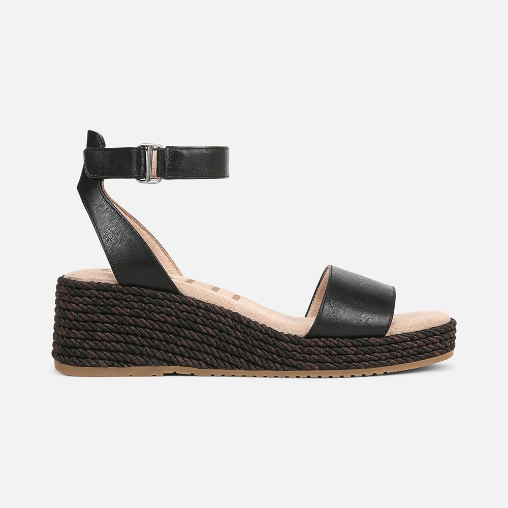 Naturalizer SOUL Gloria Espadrille - Black Faux Leather