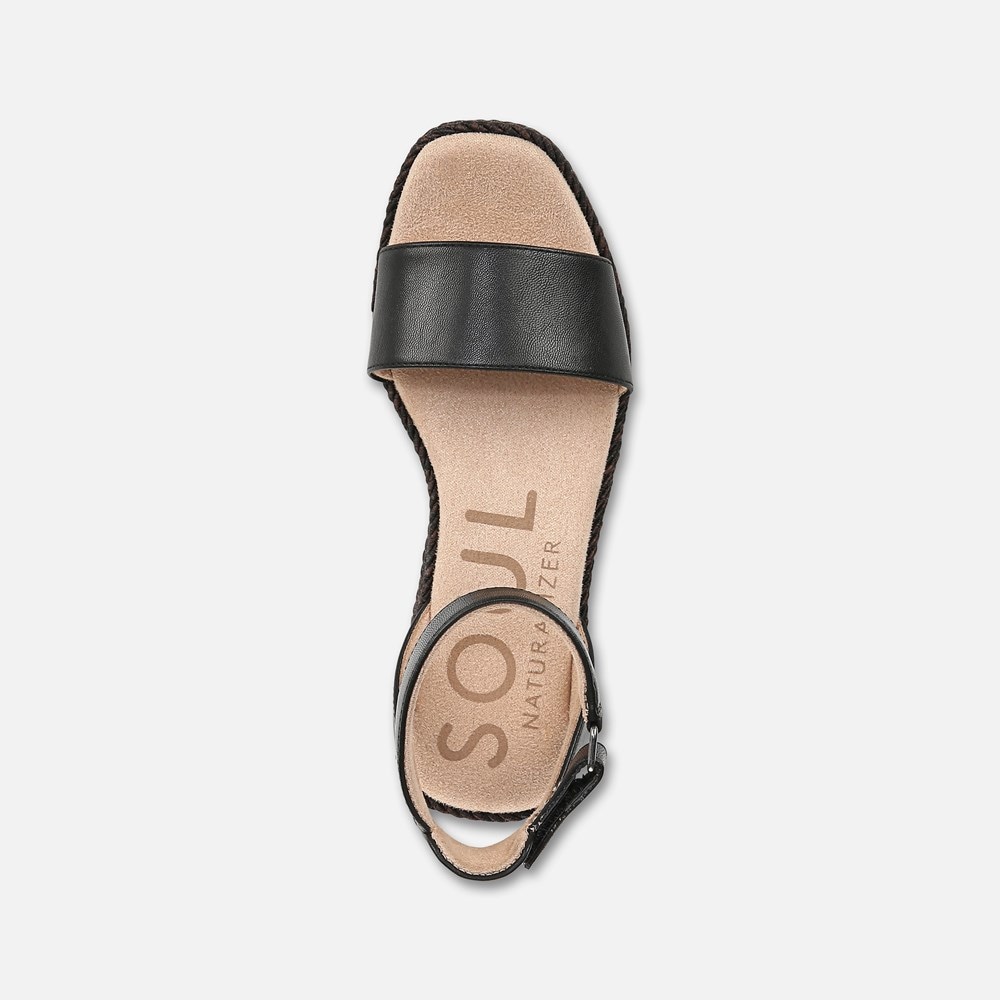 Naturalizer SOUL Gloria Espadrille - Black Faux Leather