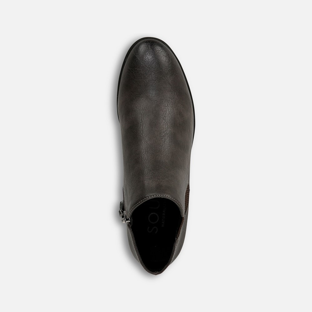 Naturalizer SOUL Respect Ankle Bootie - Smoky Grey Faux Leather