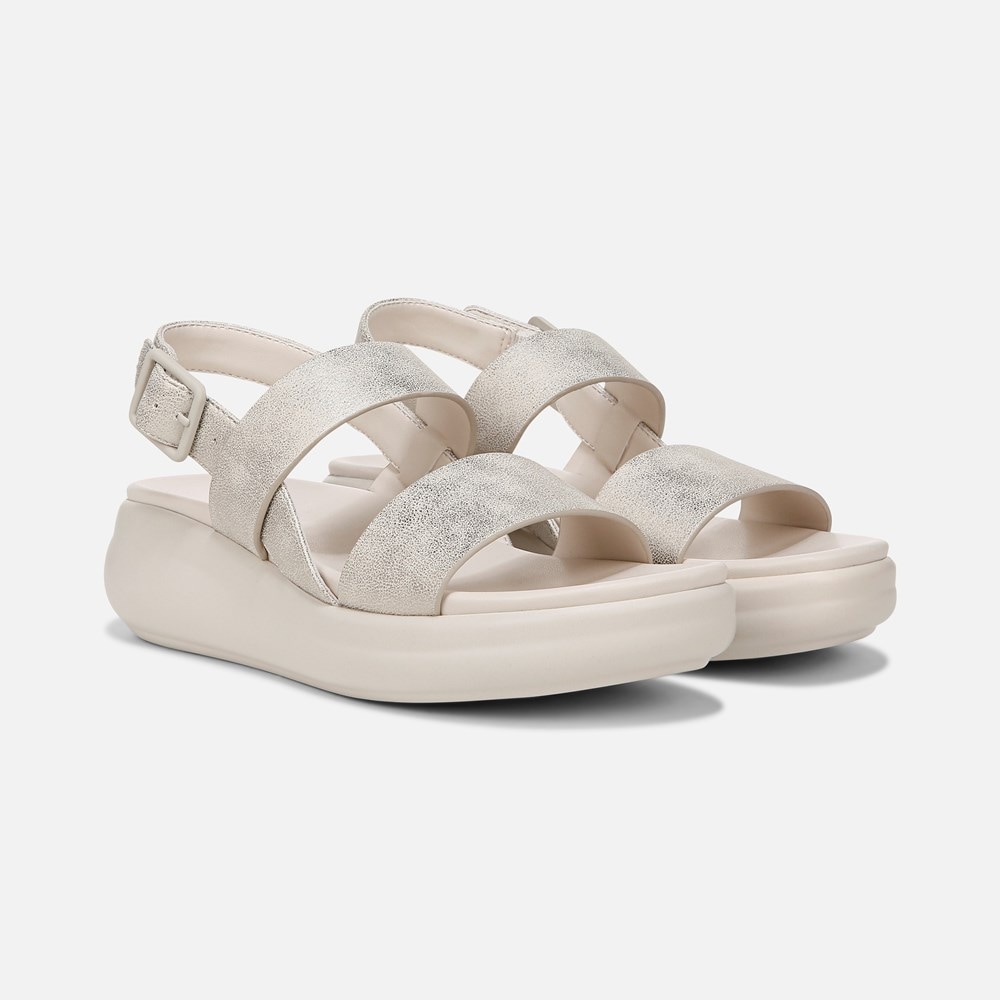 Naturalizer Coast Wedge Sandal - Gold Faux Leather