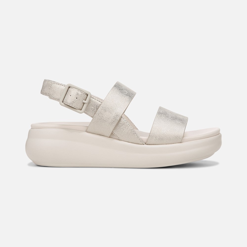 Naturalizer Coast Wedge Sandal - Gold Faux Leather