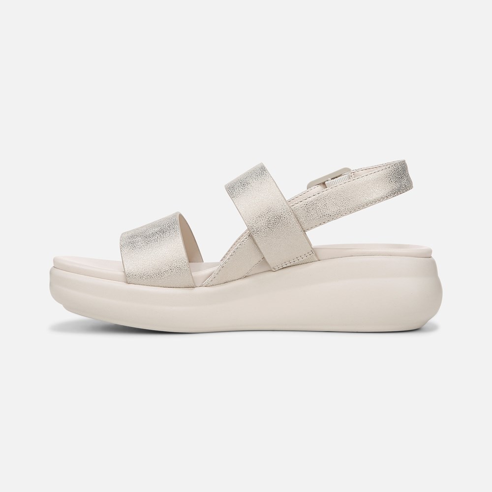 Naturalizer Coast Wedge Sandal - Gold Faux Leather