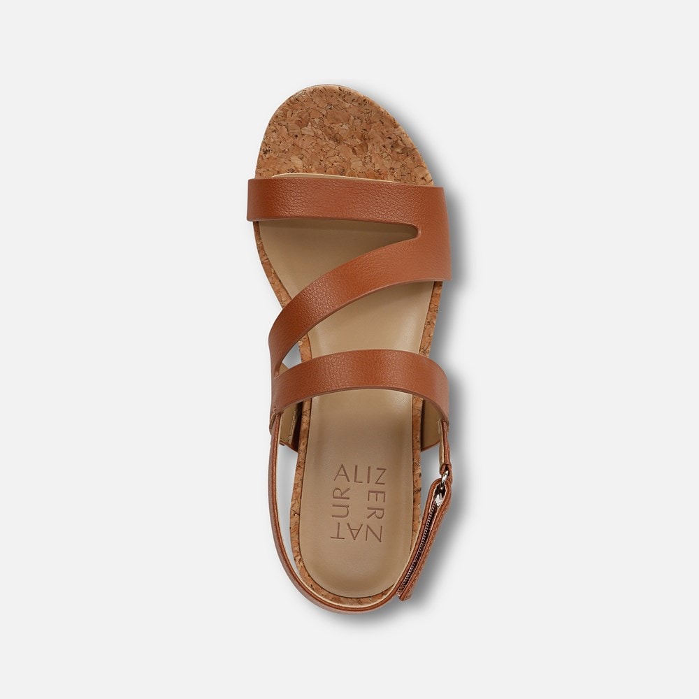 Naturalizer Adria Wedge Sandal - Toffee Brown Faux Leather