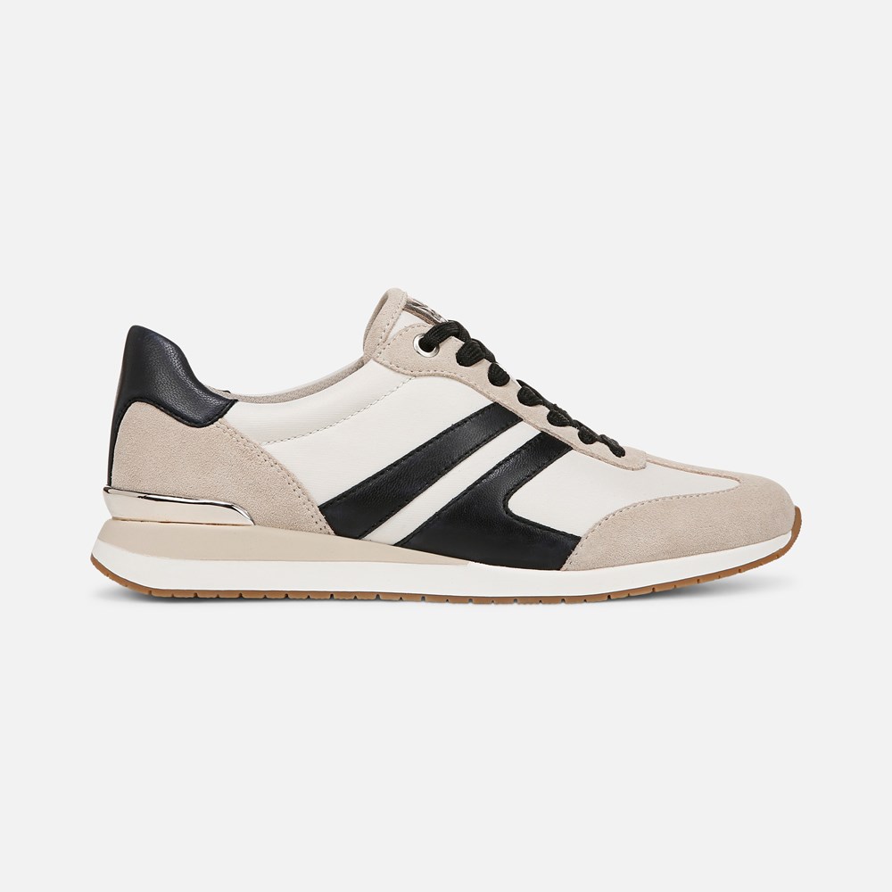 Naturalizer Lorena Lace Up Sneaker - Off White Fabric \\u0026 Suede