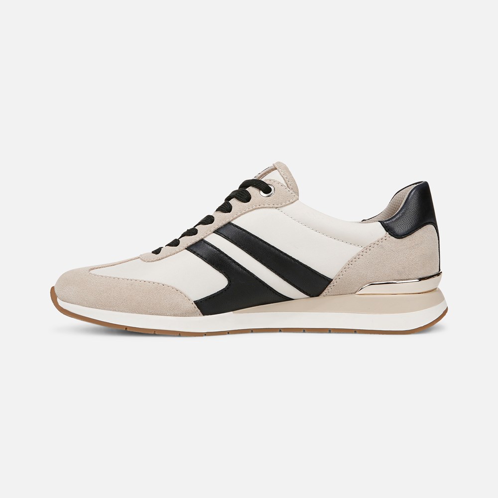 Naturalizer Lorena Lace Up Sneaker - Off White Fabric \\u0026 Suede