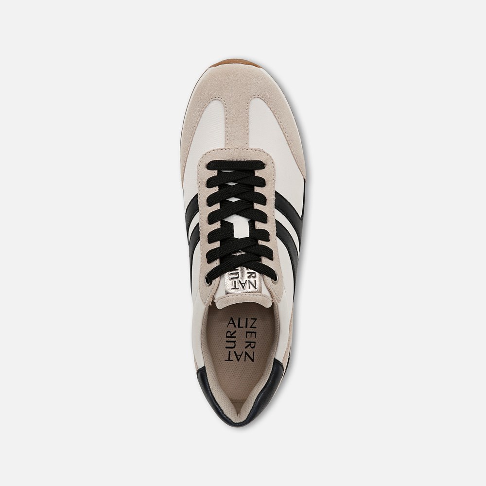 Naturalizer Lorena Lace Up Sneaker - Off White Fabric \\u0026 Suede