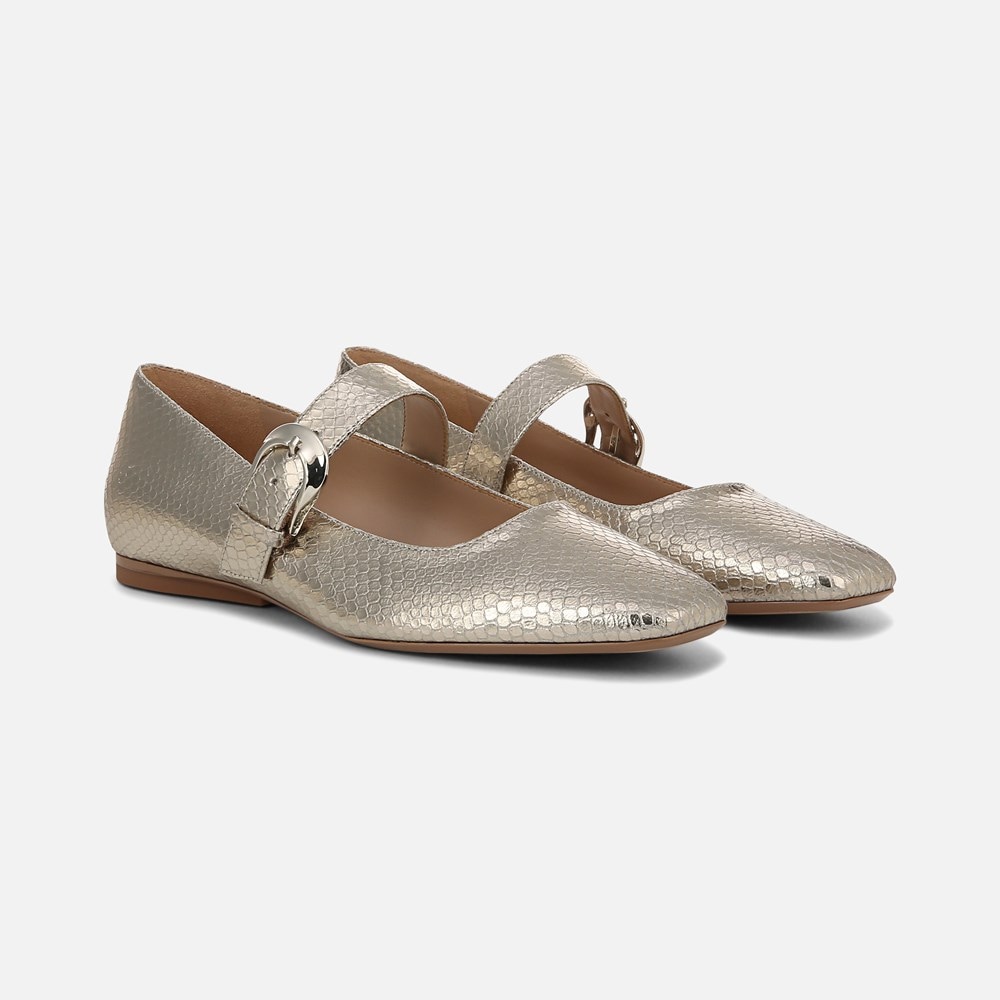 Naturalizer 27 EDIT Carter Mary Jane - Champagne Metallic Snake Print Leather