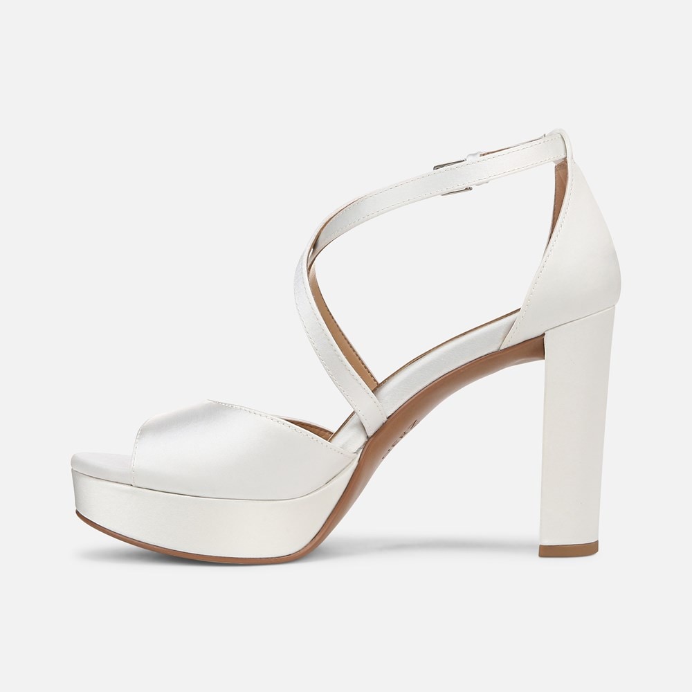 Naturalizer Melody Dress Sandal - Pearl White Satin Fabric