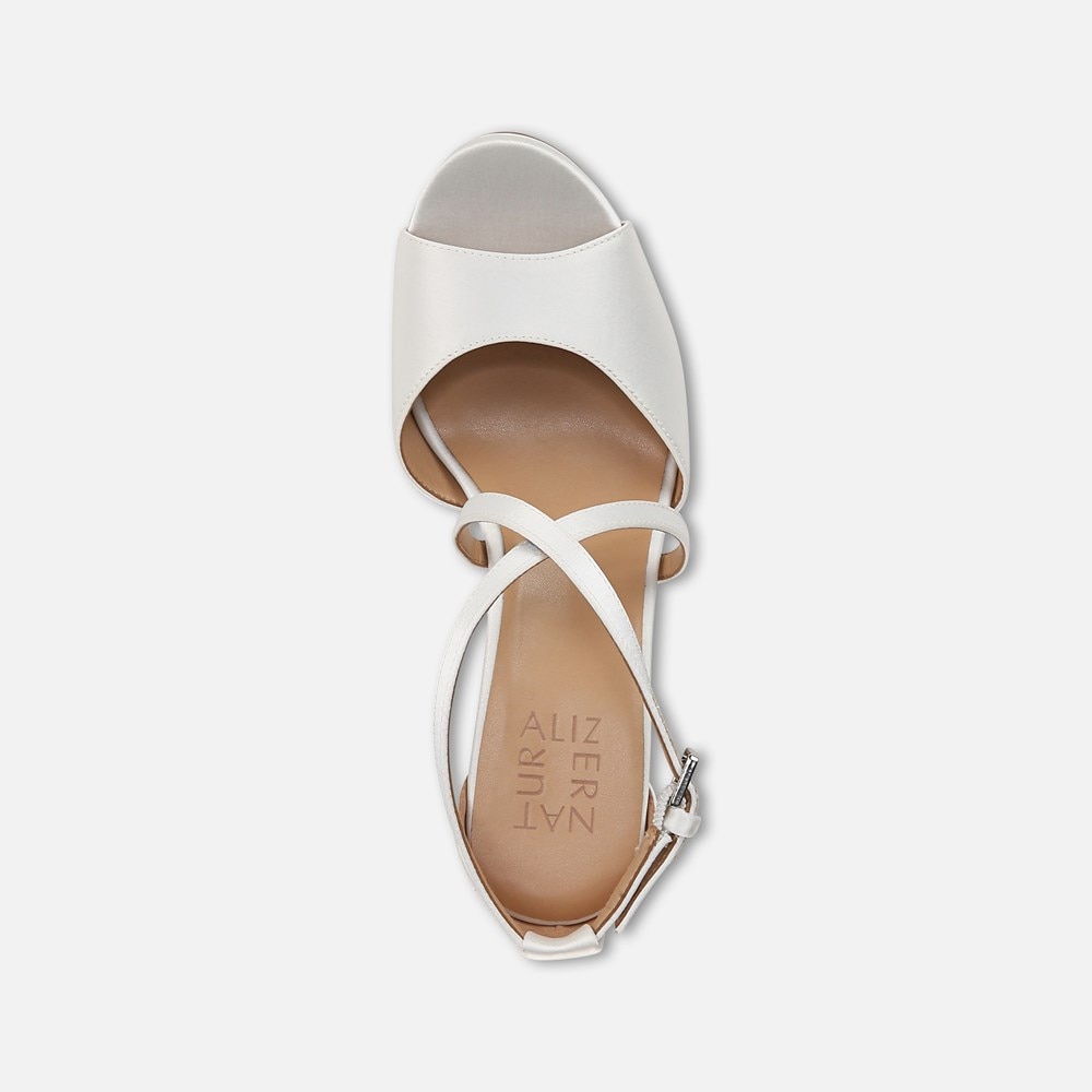 Naturalizer Melody Dress Sandal - Pearl White Satin Fabric