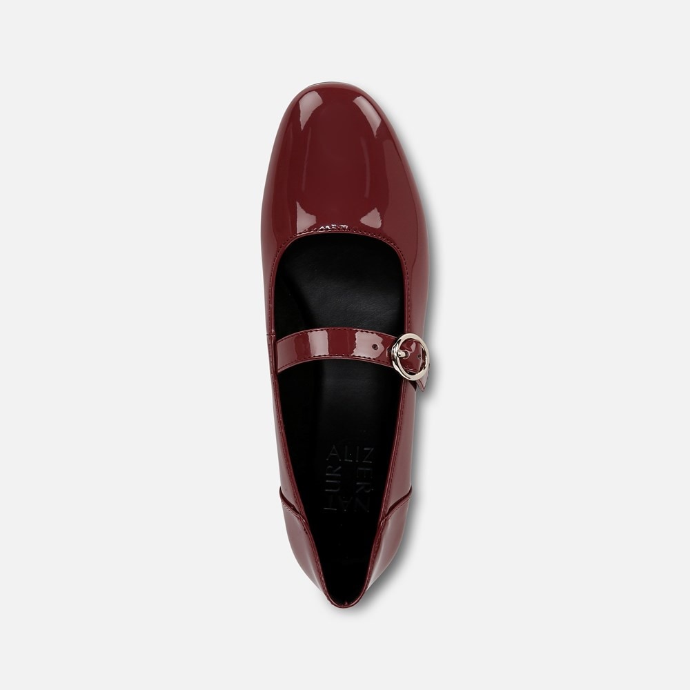 Naturalizer Kelly Mary Jane Flat - Cranberry Faux Leather