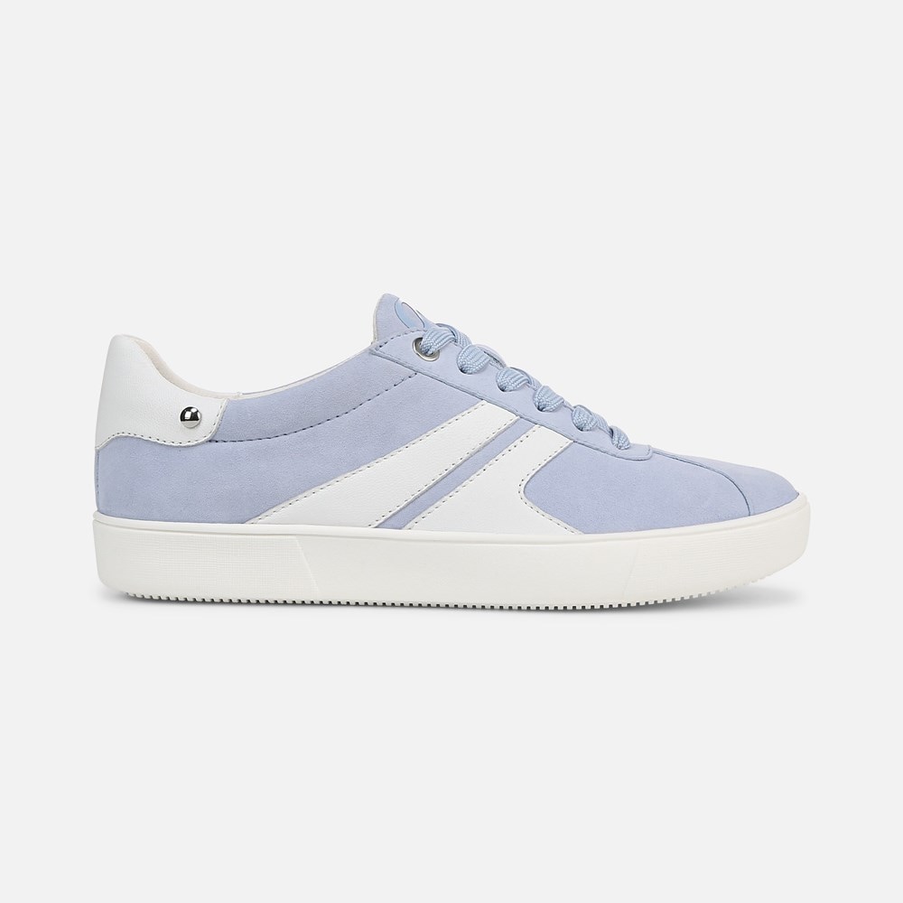 Naturalizer Medina Lace Up Sneaker - Ice Blue / White Leather