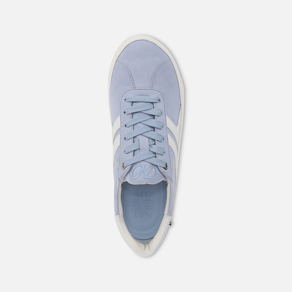 Naturalizer Medina Lace Up Sneaker - Ice Blue / White Leather