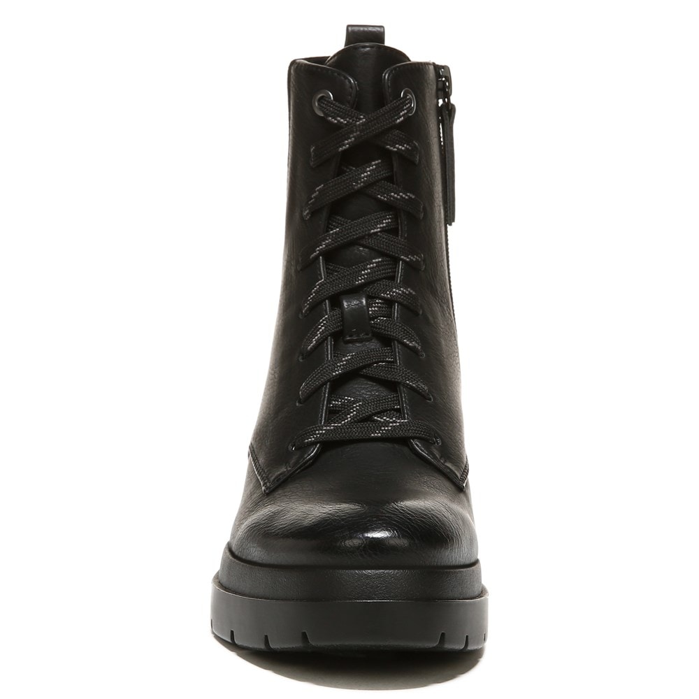 Naturalizer SOUL Ozzy Weather Resistant Combat Boot - Black Smooth Synthetic