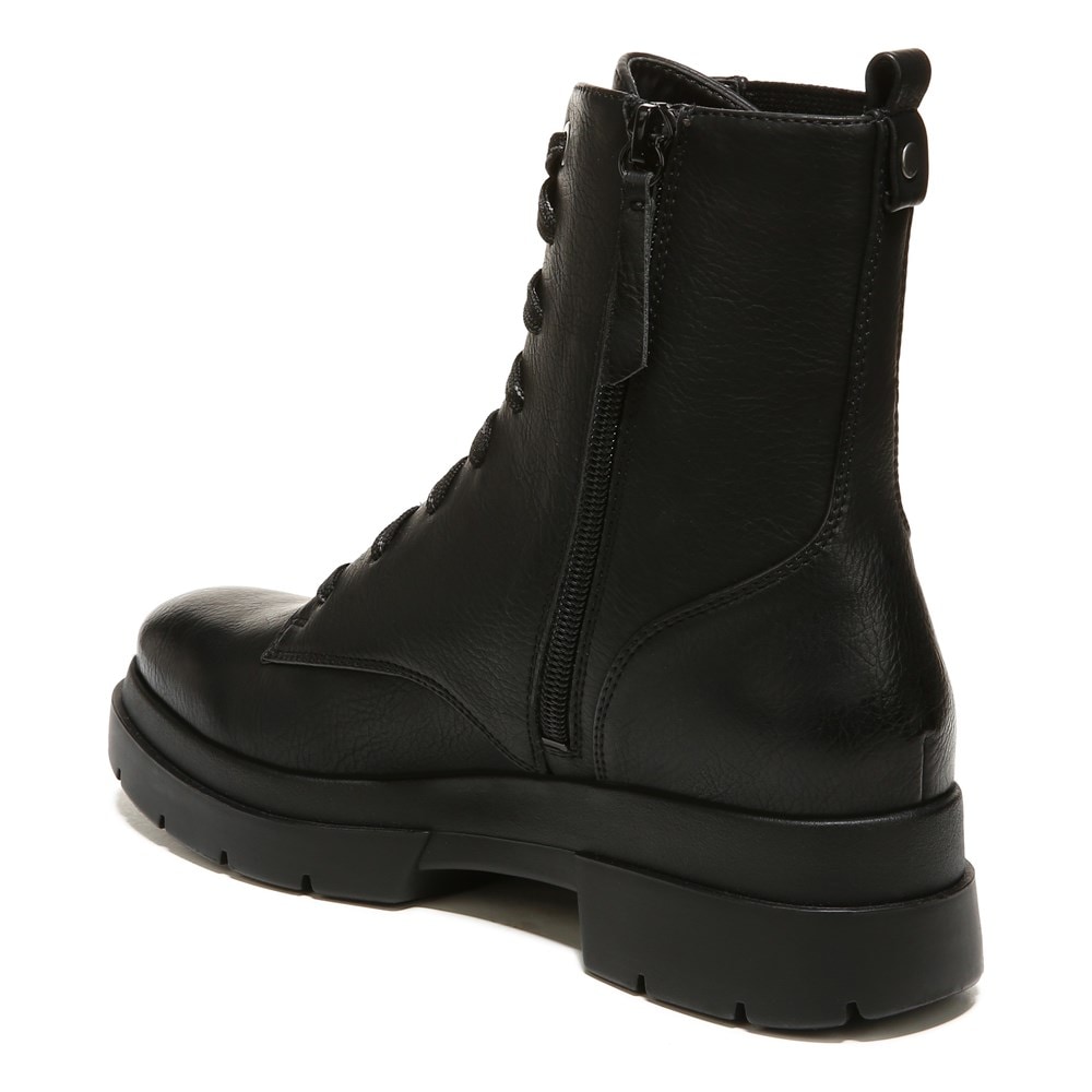 Naturalizer SOUL Ozzy Weather Resistant Combat Boot - Black Smooth Synthetic