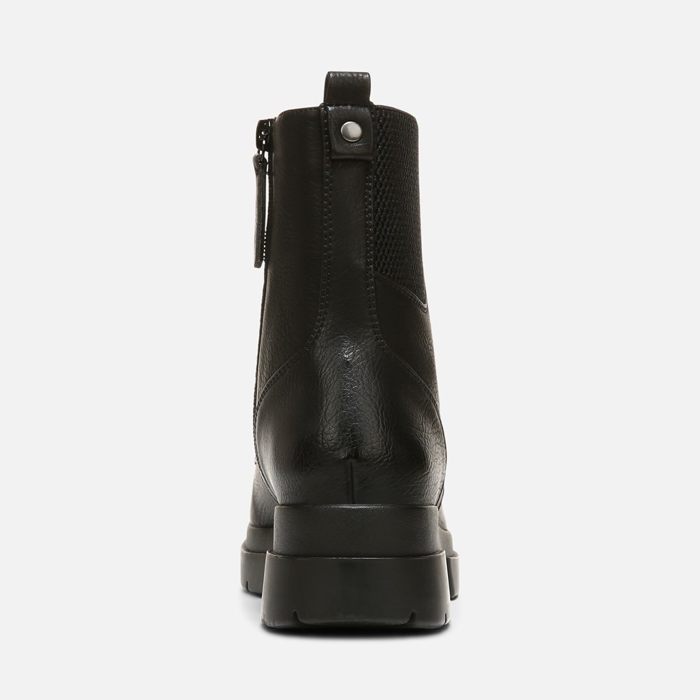 Naturalizer SOUL Ozzy Weather Resistant Combat Boot - Black Smooth Synthetic