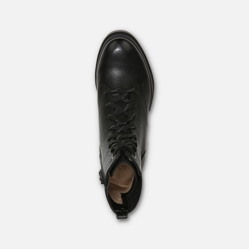 Naturalizer SOUL Ozzy Weather Resistant Combat Boot - Black Smooth Synthetic