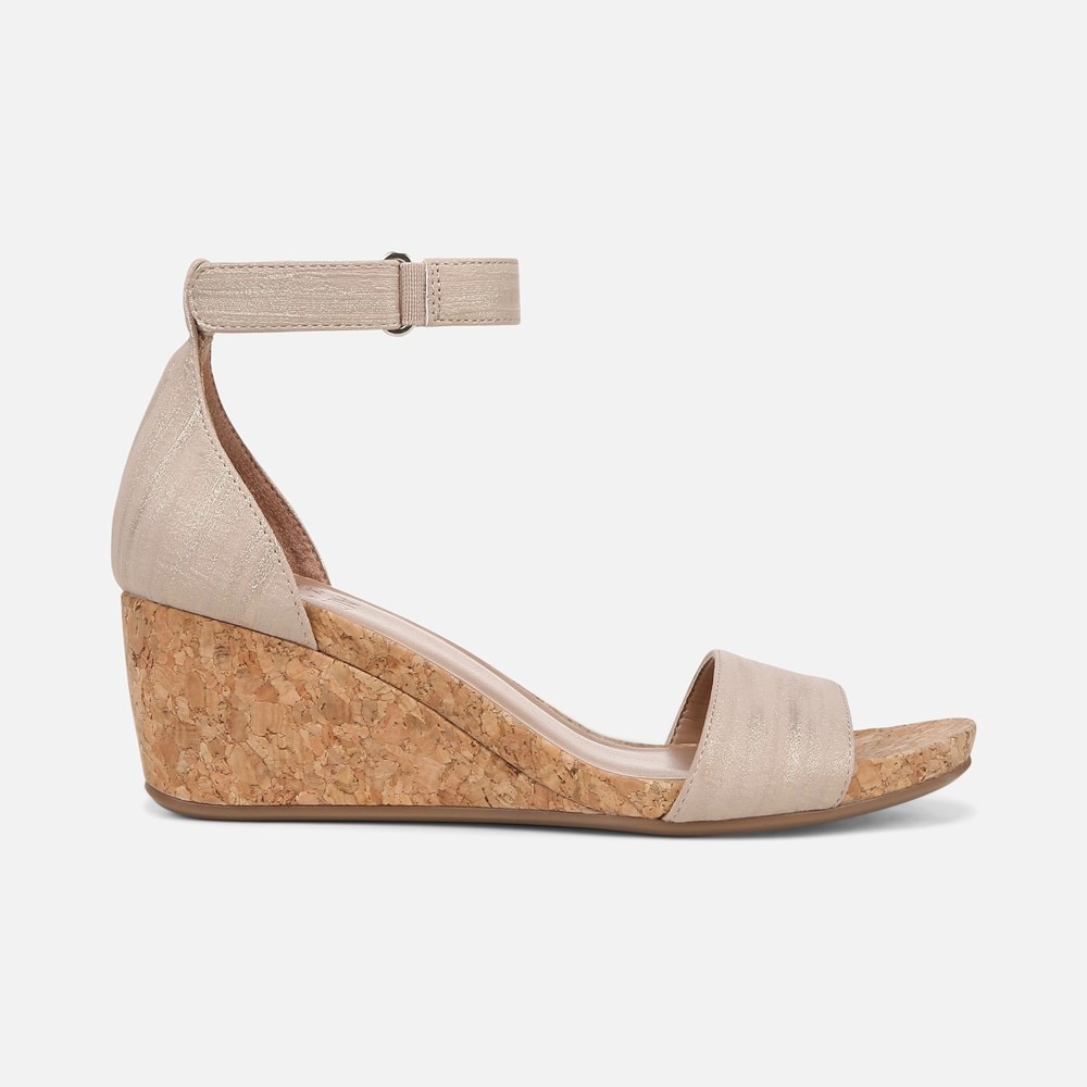 Naturalizer Areda Wedge Sandal - Fawn Beige Faux Leather