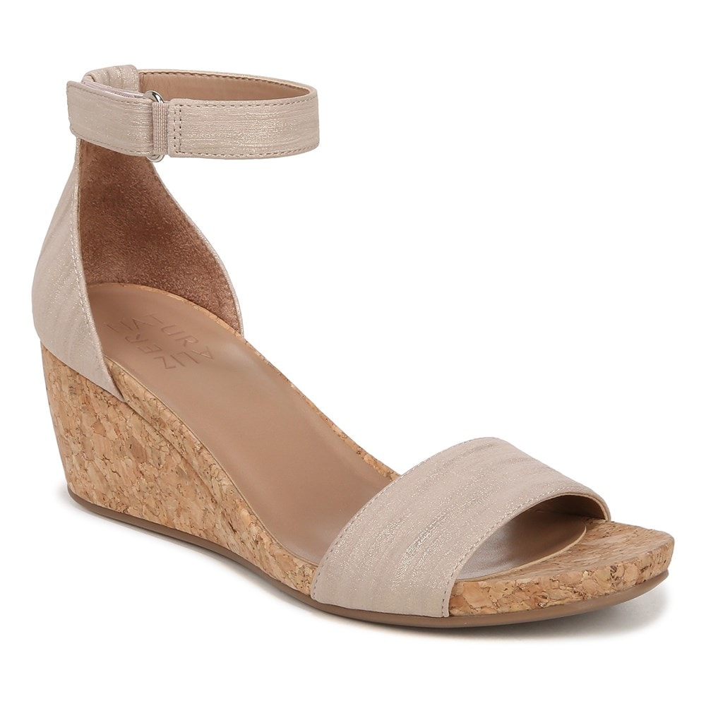 Naturalizer Areda Wedge Sandal - Fawn Beige Faux Leather