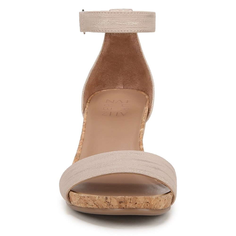 Naturalizer Areda Wedge Sandal - Fawn Beige Faux Leather