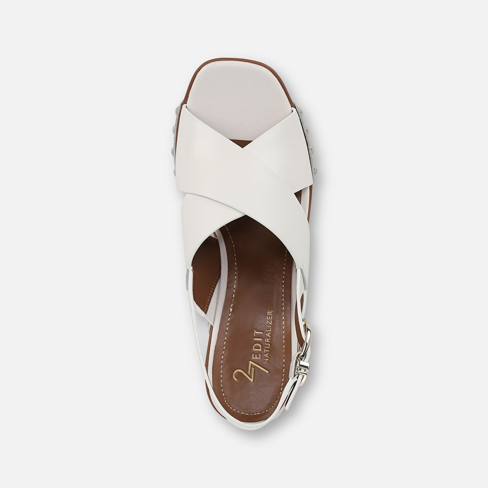 Naturalizer 27 EDIT Kirsten Platform Slingback - Warm White Leather