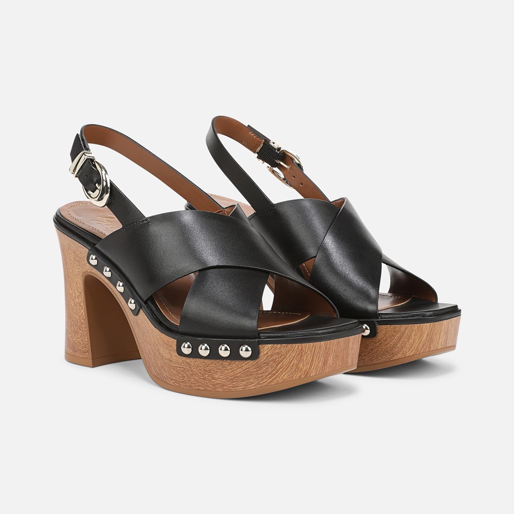 Naturalizer 27 EDIT Kirsten Platform Slingback - Black Leather