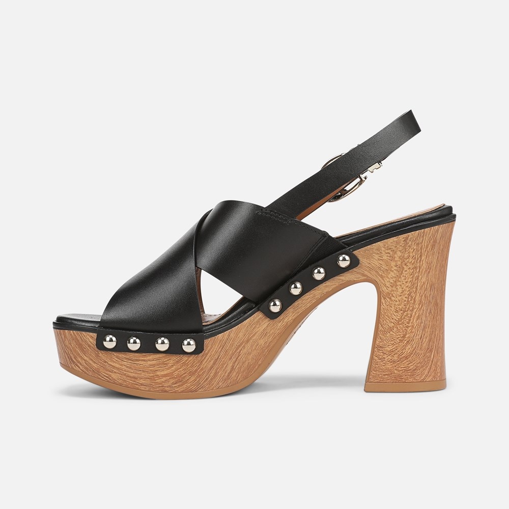 Naturalizer 27 EDIT Kirsten Platform Slingback - Black Leather