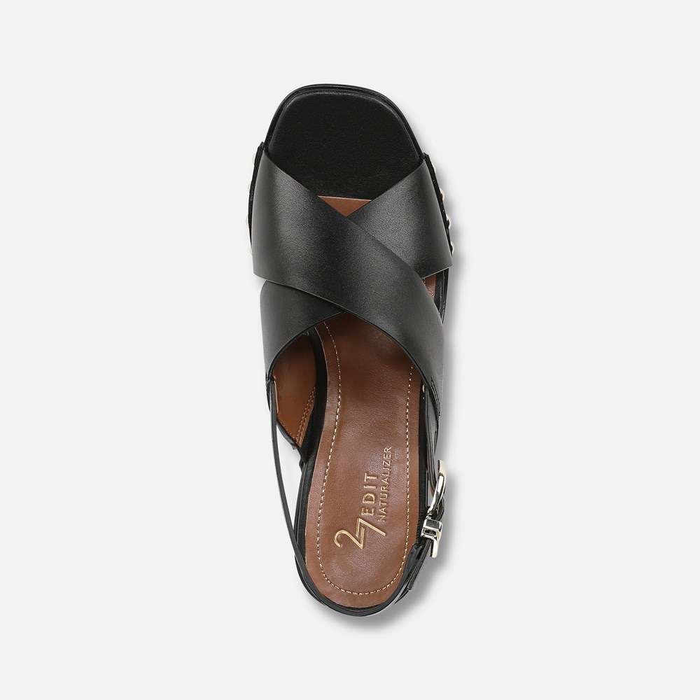 Naturalizer 27 EDIT Kirsten Platform Slingback - Black Leather