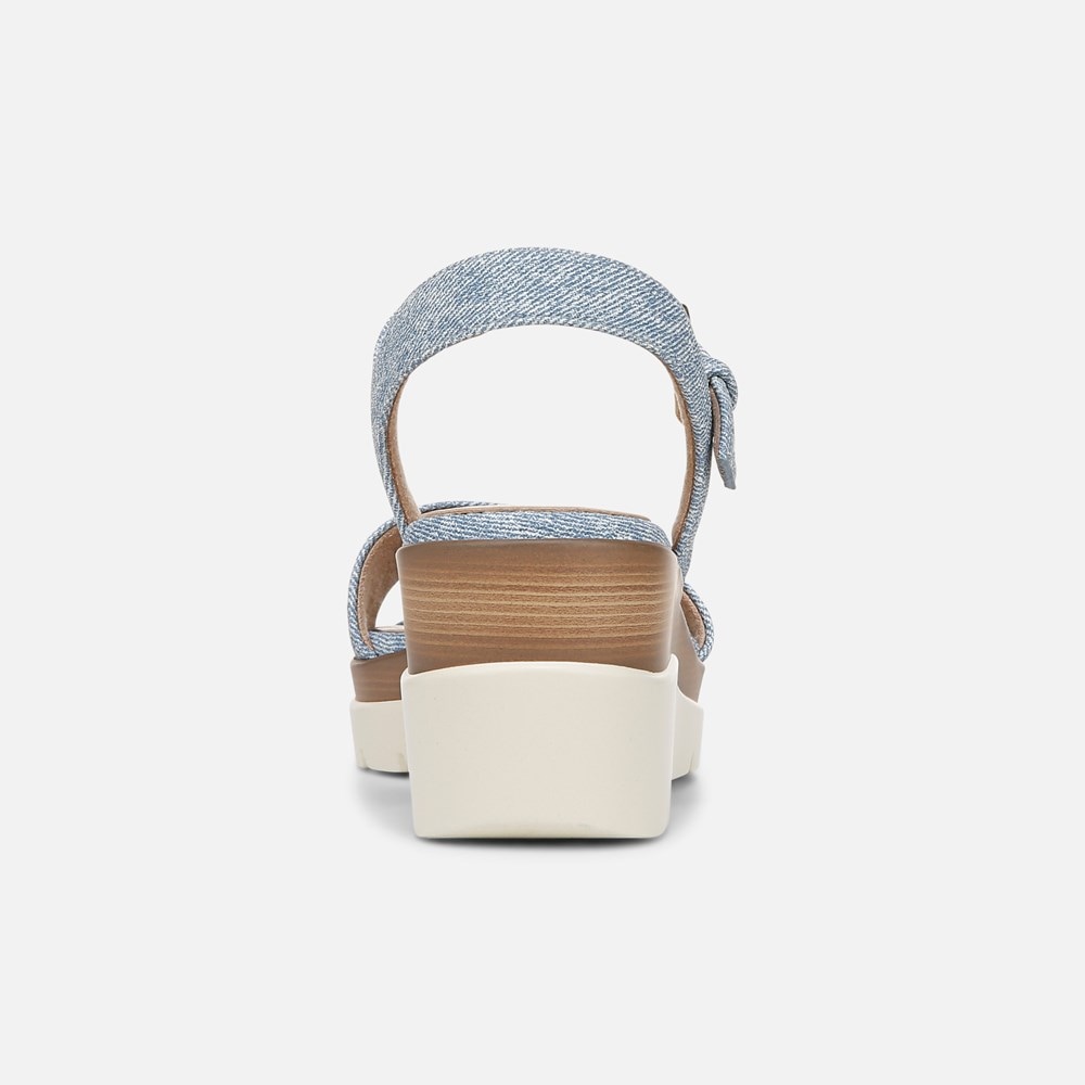 Naturalizer SOUL Graciela Wedge Sandal - Light Denim Blue Faux Leather