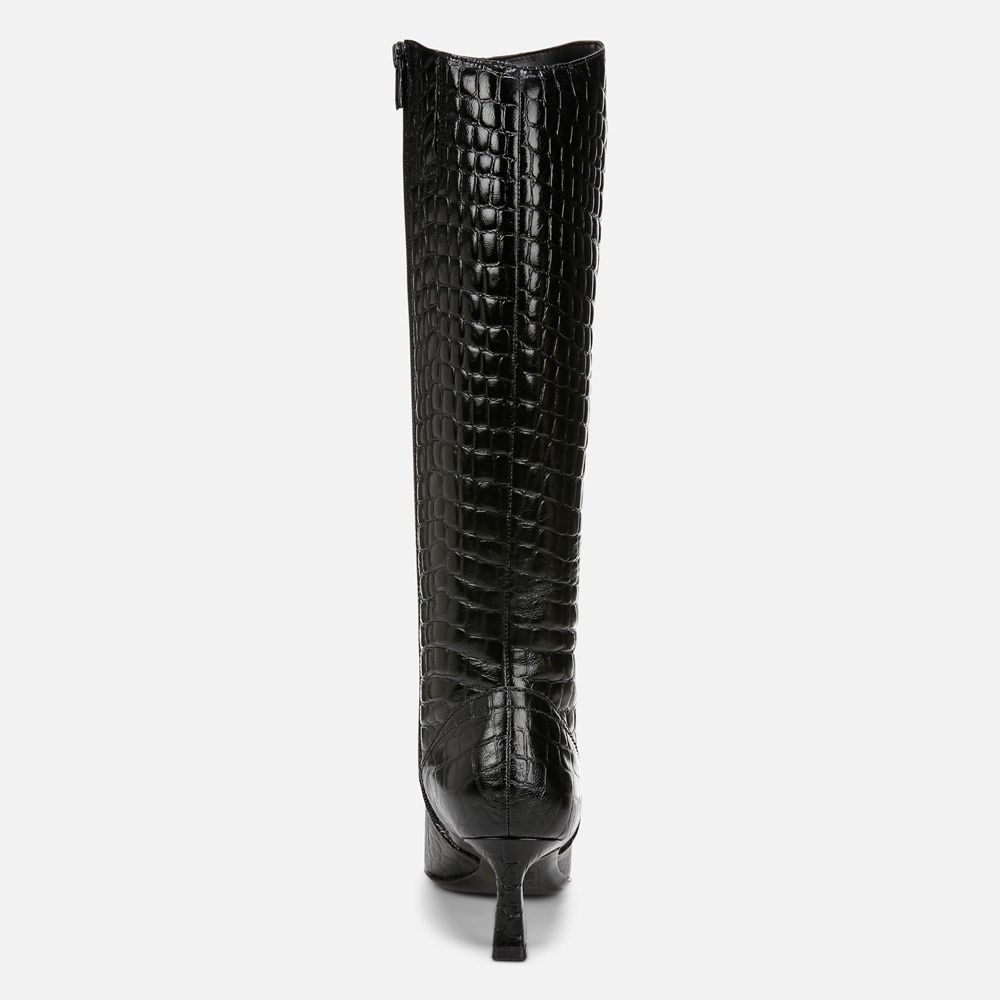 Naturalizer Deesha Wide Calf Knee High Boot - Black Croco Leather