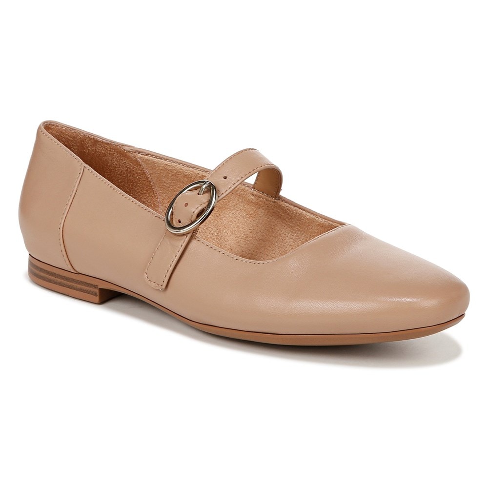 Naturalizer Kelly Mary Jane Flat - Creme Brulee Leather