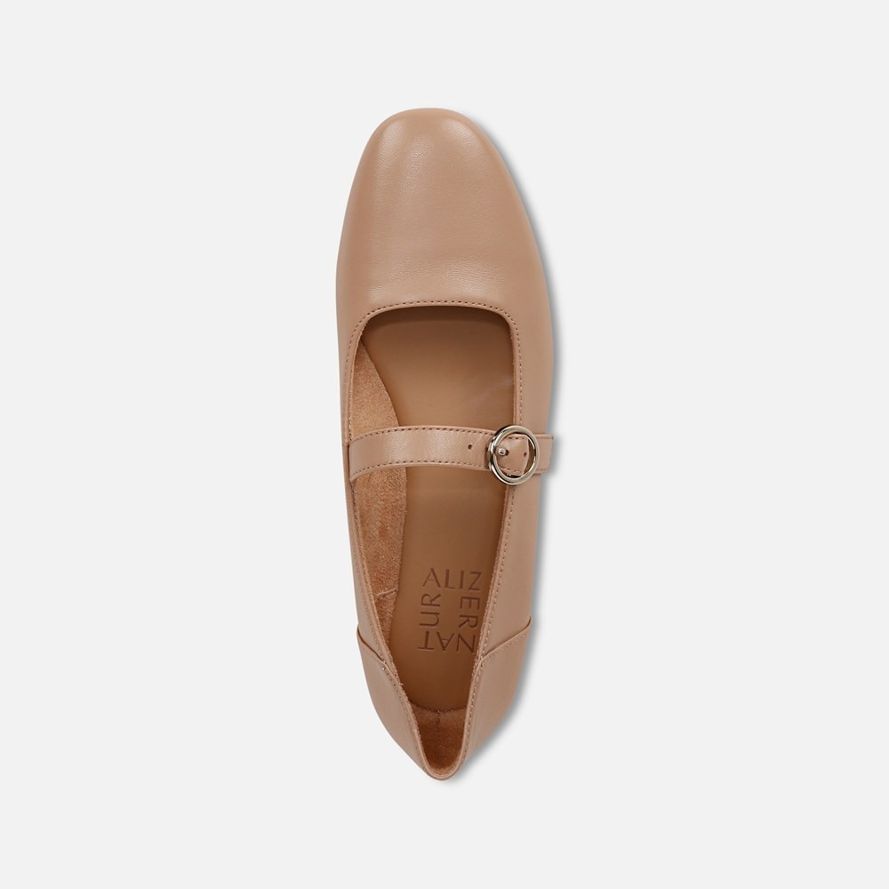 Naturalizer Kelly Mary Jane Flat - Creme Brulee Leather
