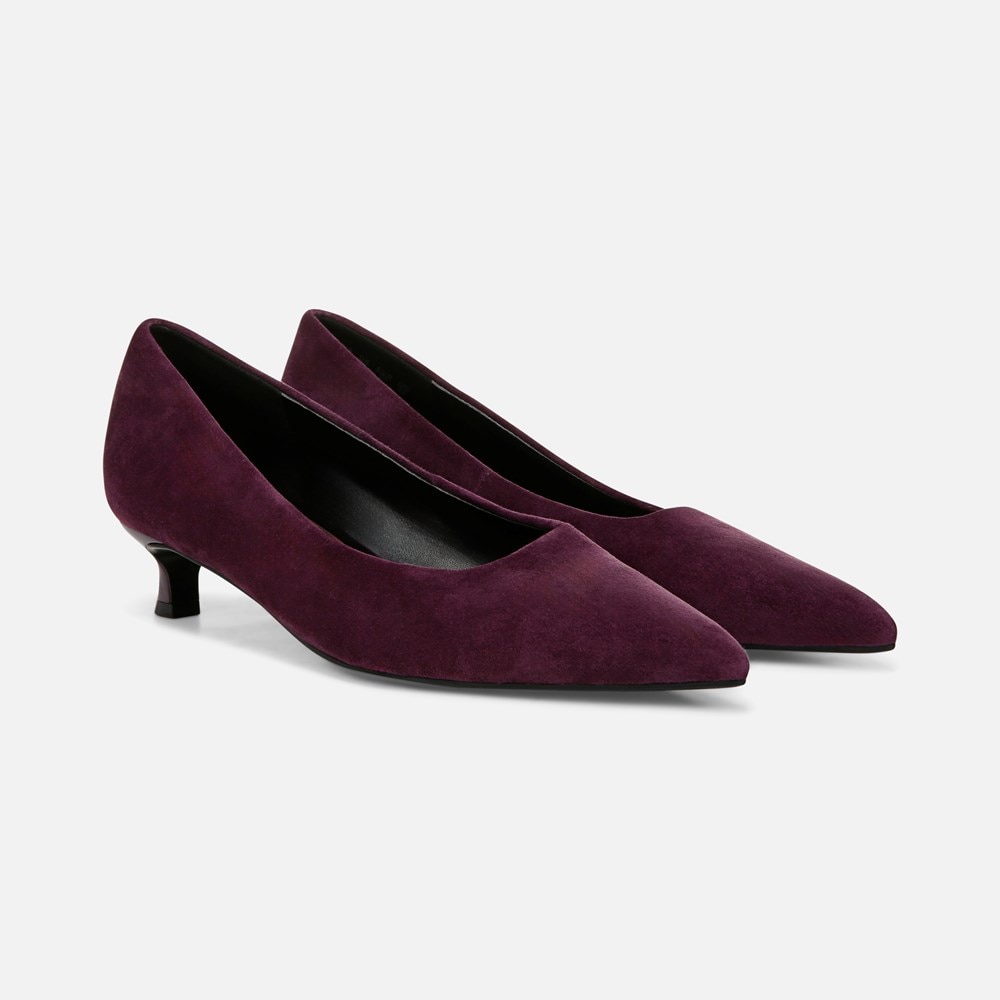 Naturalizer Natalia Kitten Heel - Deep Plum Purple Suede