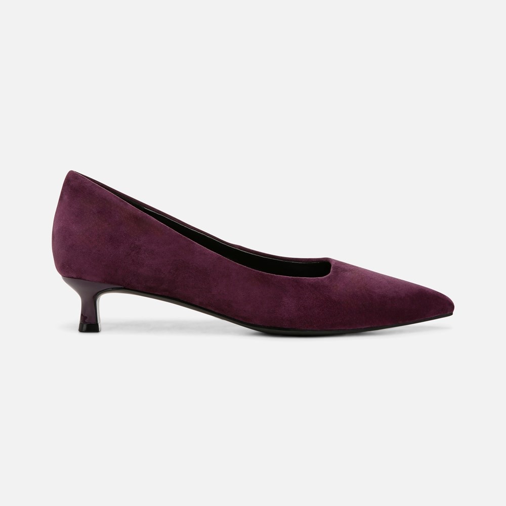 Naturalizer Natalia Kitten Heel - Deep Plum Purple Suede