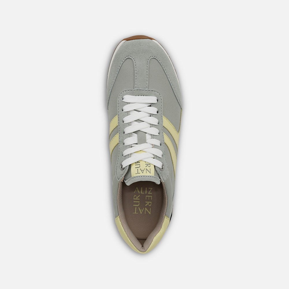 Naturalizer Lorena Lace Up Sneaker - Pistachio Fabric \\u0026 Suede