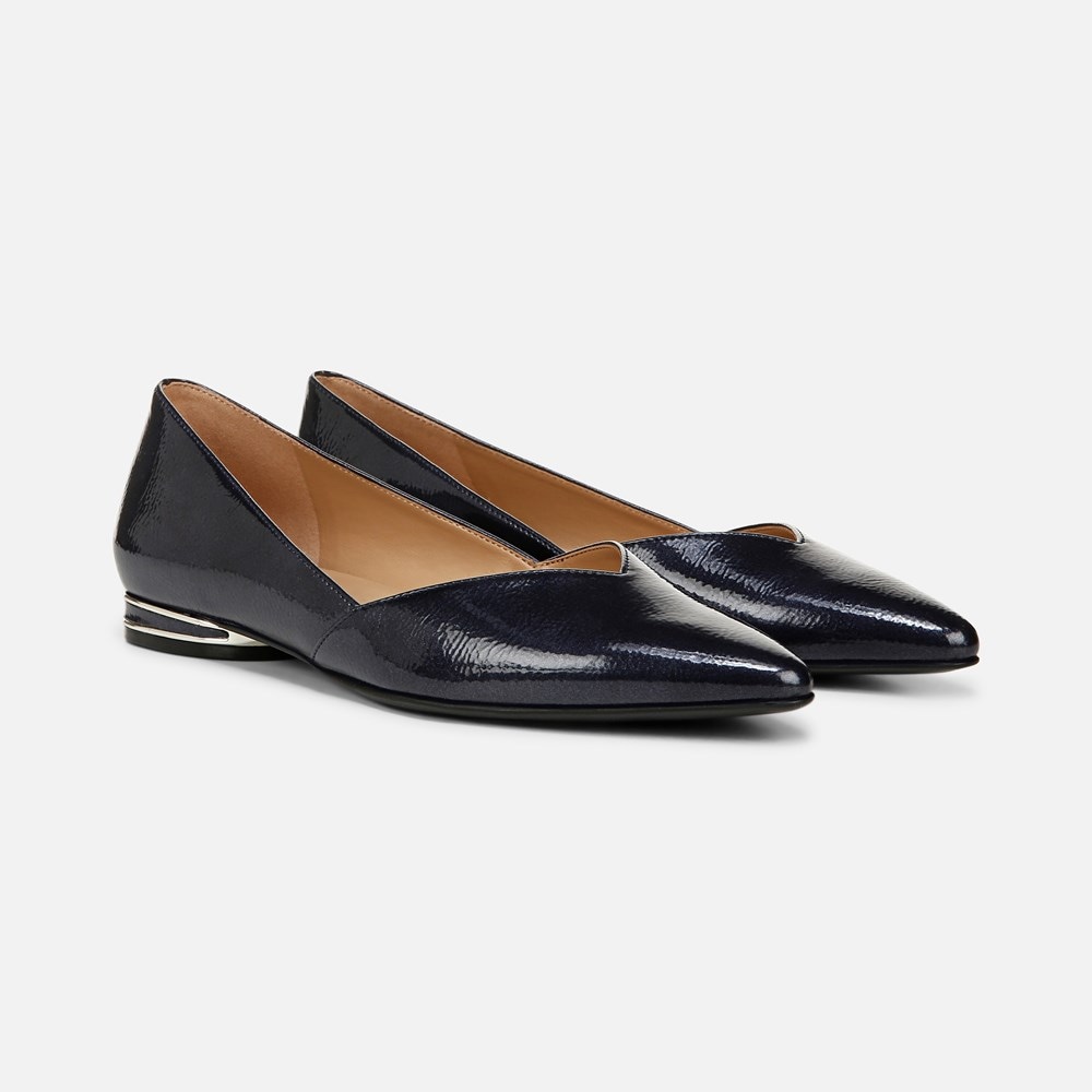 Naturalizer Havana Flat - Midnight Blue Faux Leather