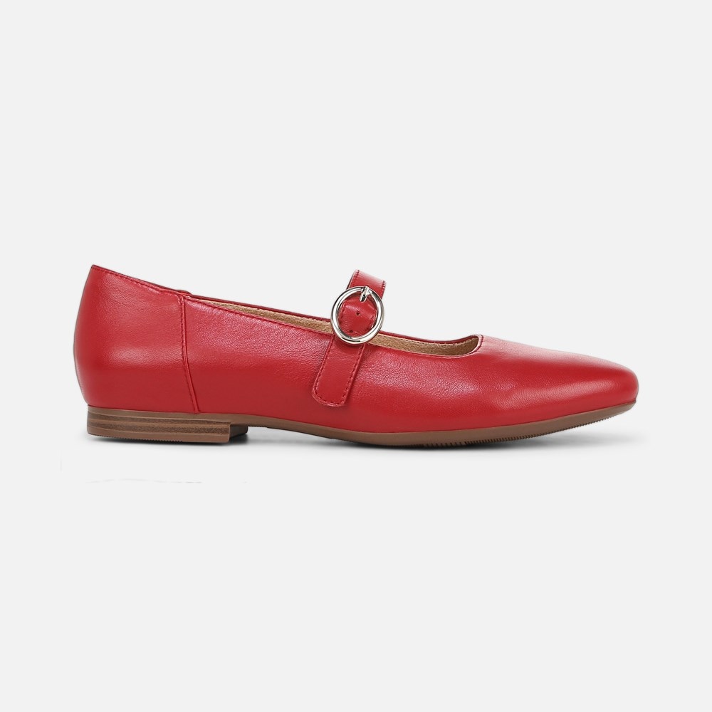 Naturalizer Kelly Mary Jane Flat - Crimson Red Leather
