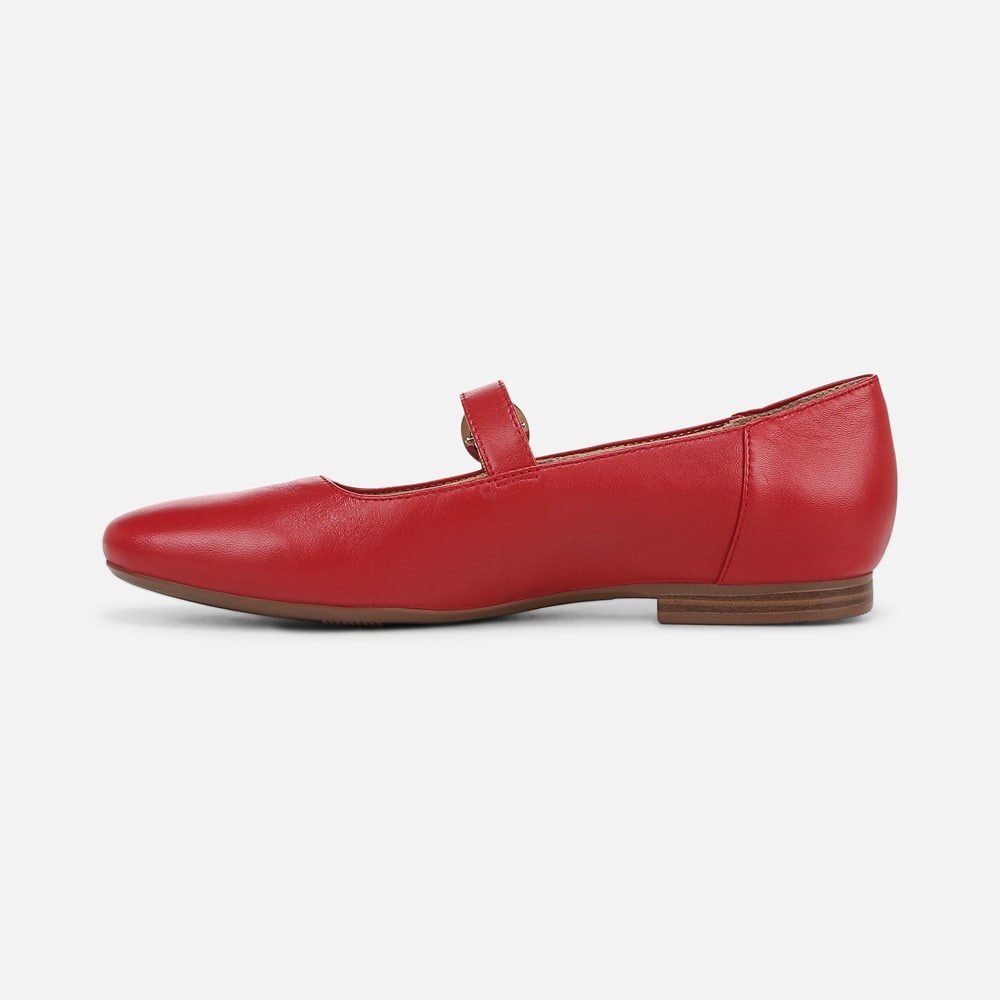 Naturalizer Kelly Mary Jane Flat - Crimson Red Leather
