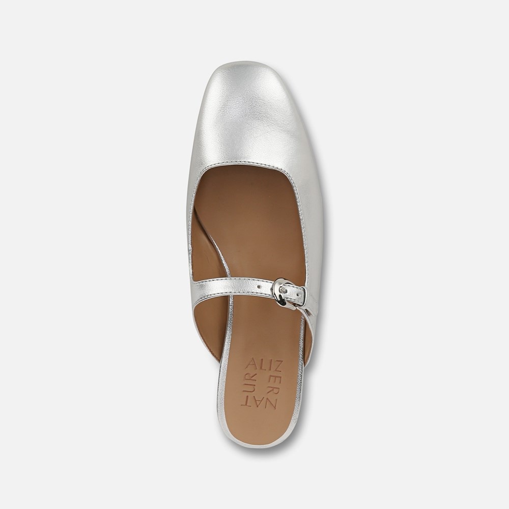 Naturalizer Apple Mary Jane Mule - Silver Faux Leather