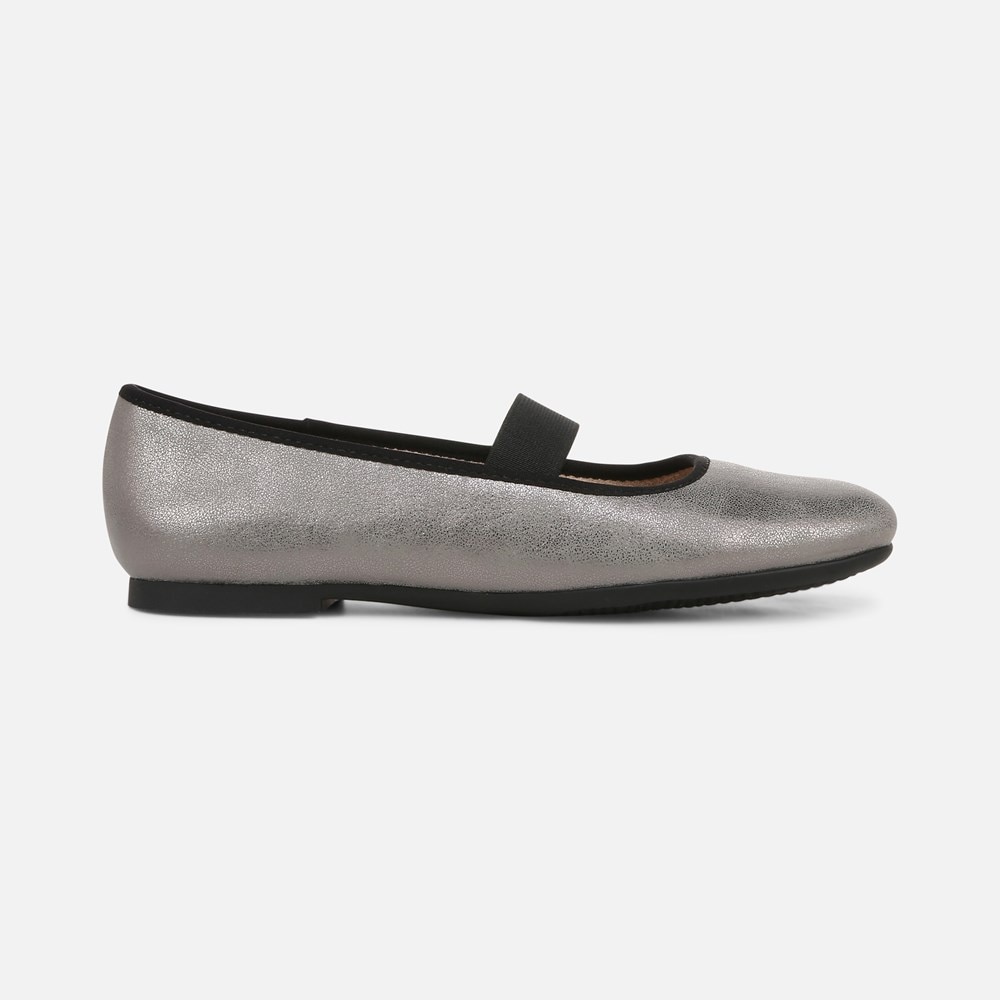Naturalizer SOUL Brilliant Mary Jane Flat - Pewter Faux Leather