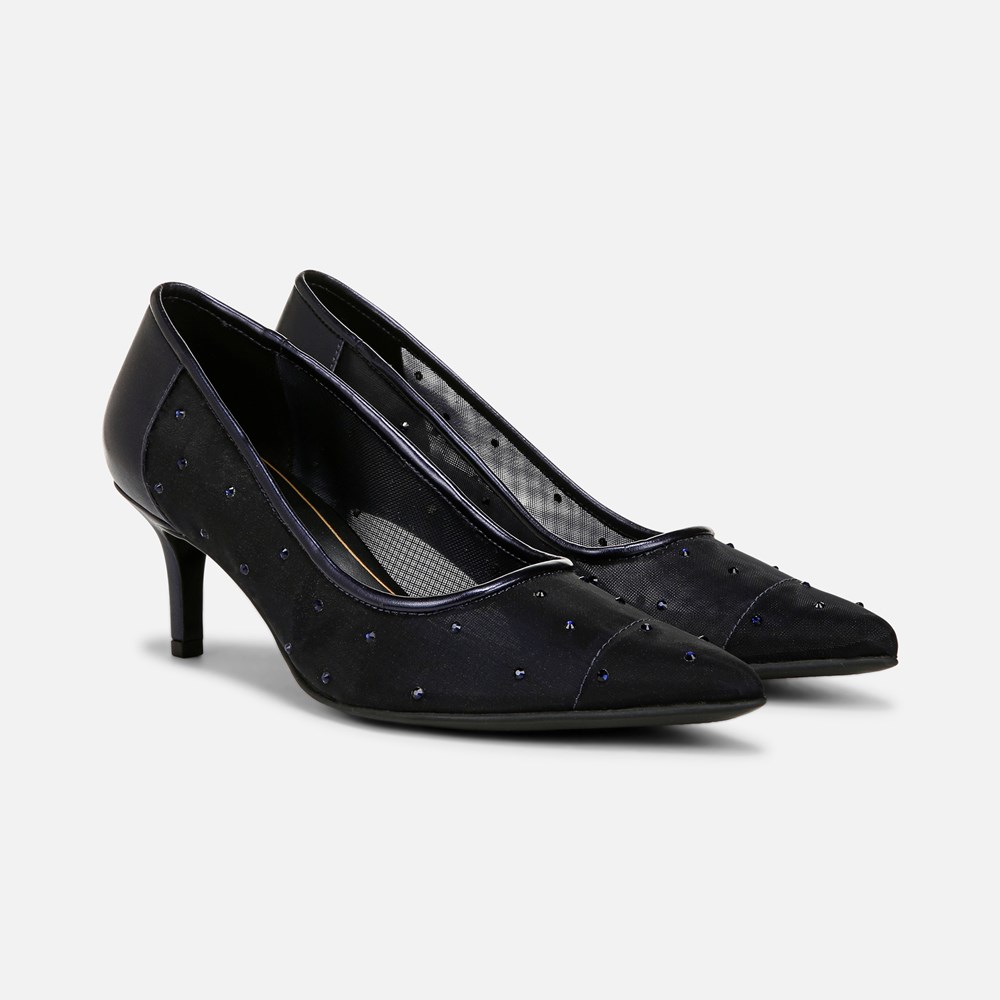 Naturalizer Everly Pump - Midnight Blue Faux Leather \\u0026 Mesh