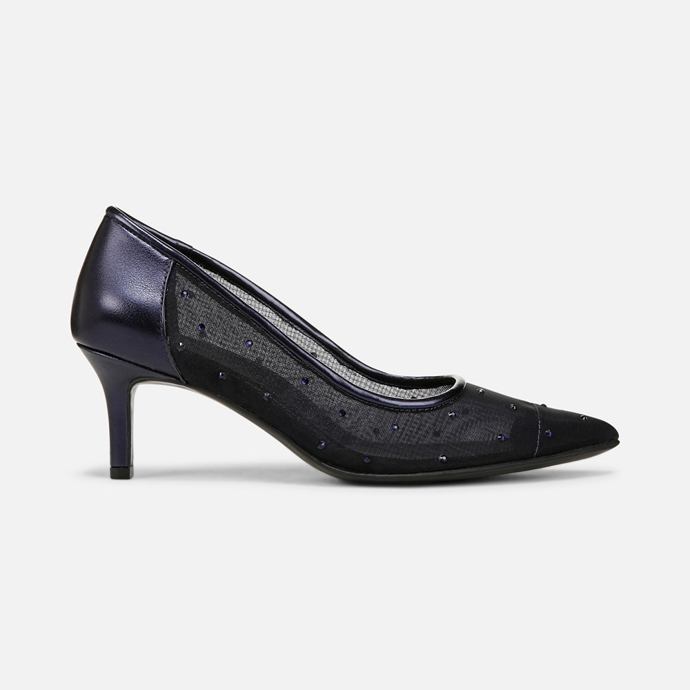Naturalizer Everly Pump - Midnight Blue Faux Leather \\u0026 Mesh