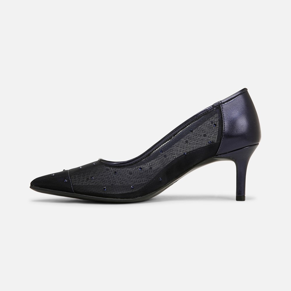 Naturalizer Everly Pump - Midnight Blue Faux Leather \\u0026 Mesh