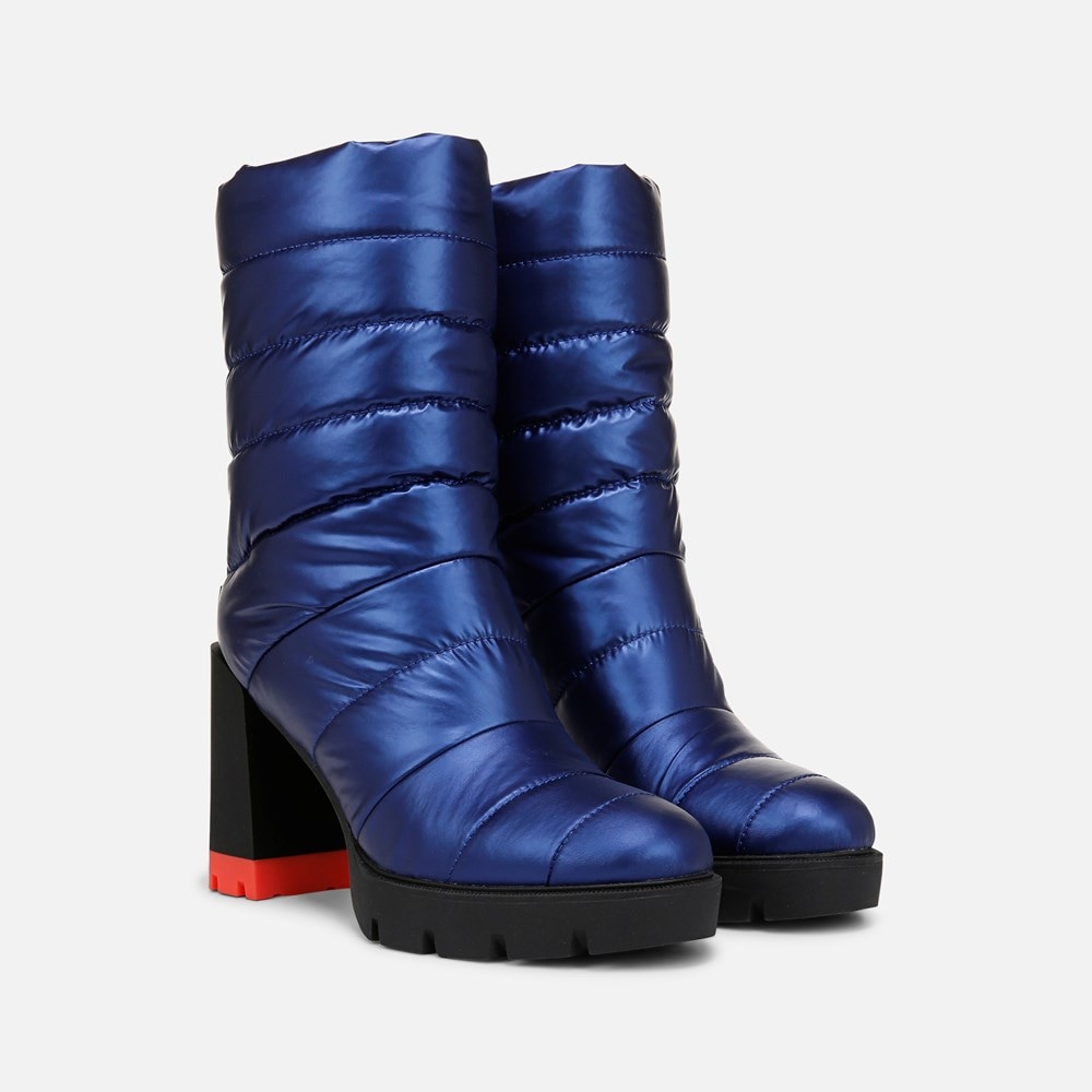 Naturalizer Think Royln Crosswalk Water Repellent Bootie - Electric Blue High Shine Nylon