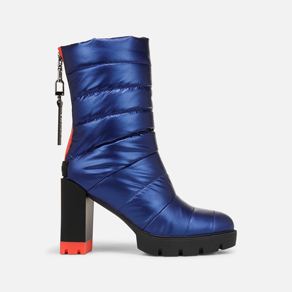 Naturalizer Think Royln Crosswalk Water Repellent Bootie - Electric Blue High Shine Nylon