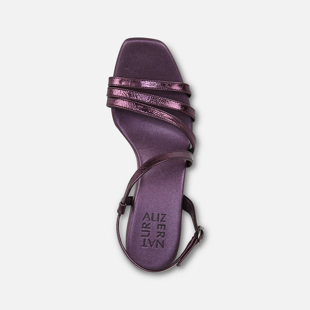 Naturalizer Galaxy Dress Sandal - Plum Purple Metallic Leather