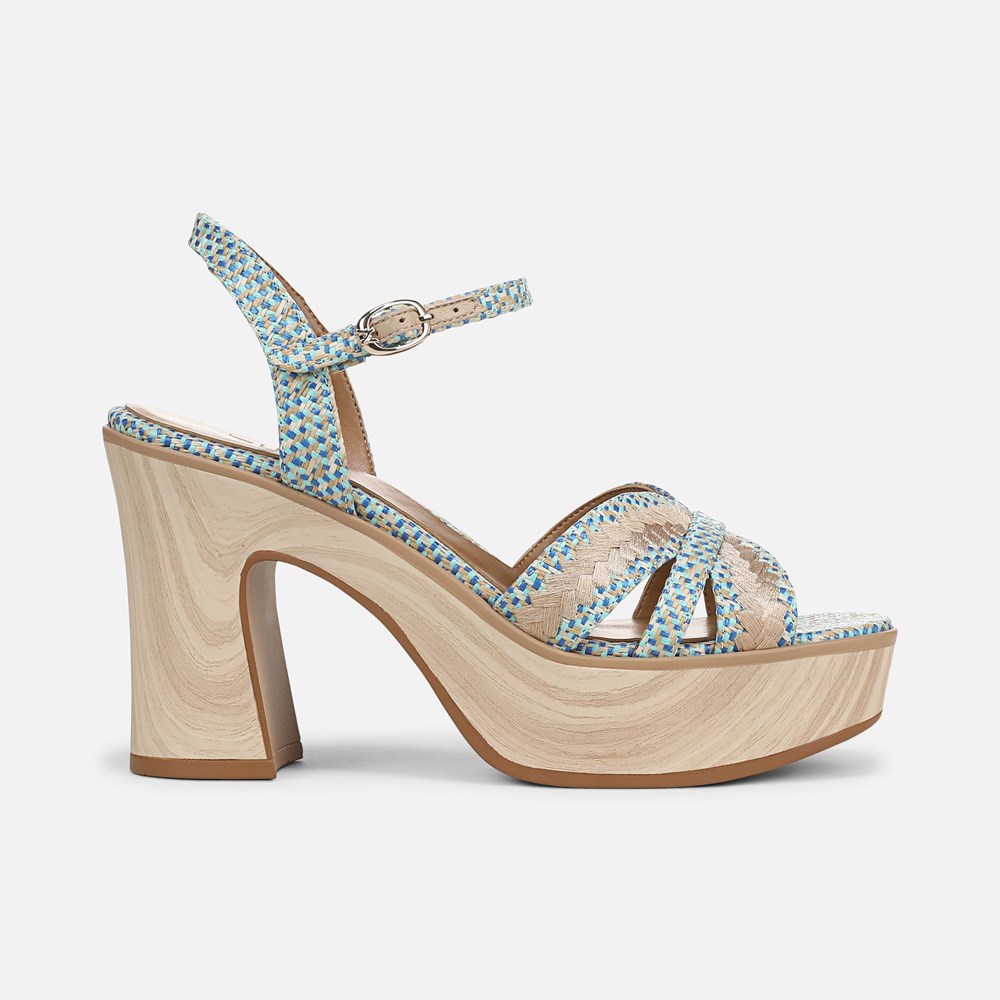 Naturalizer Katalina Platform Sandal - Blue Weave Fabric