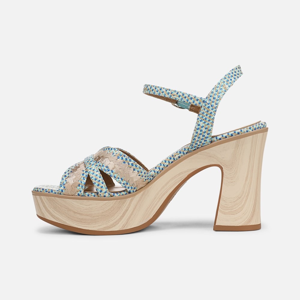 Naturalizer Katalina Platform Sandal - Blue Weave Fabric