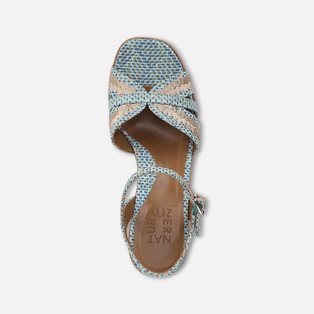 Naturalizer Katalina Platform Sandal - Blue Weave Fabric