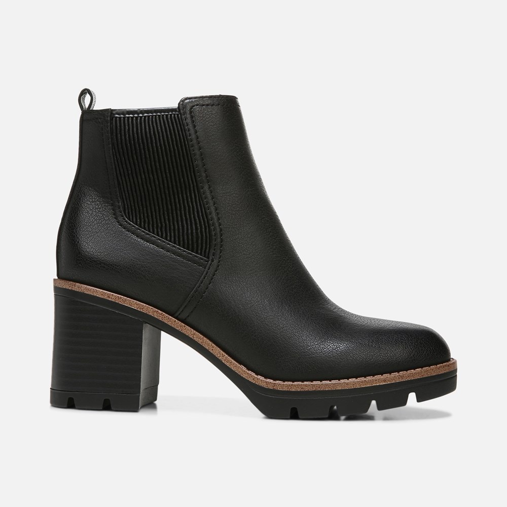 Naturalizer Madalynn Gore Water Repellent Bootie - Black Smooth Synthetic
