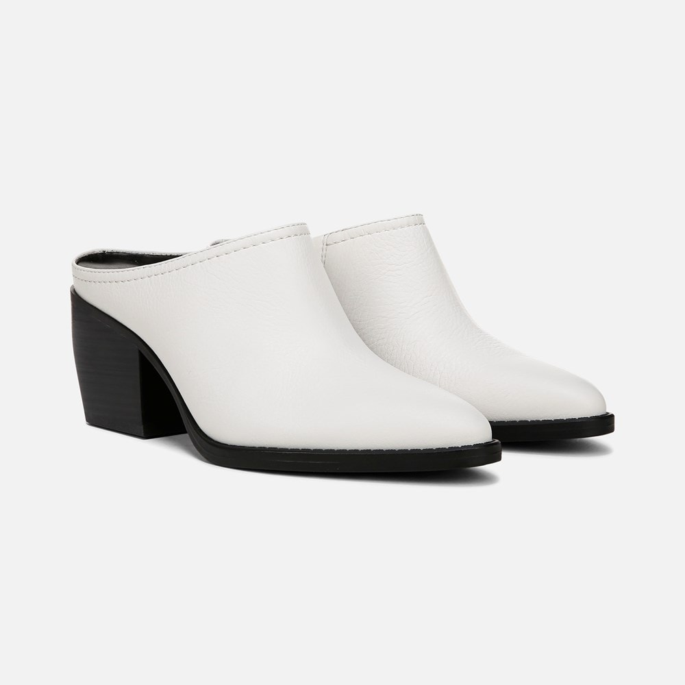 Naturalizer Fairmont Block Heel Mule - Warm White Leather